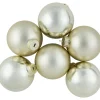 Outlet 6ct Gold 2-Finish Glass Ball Christmas Ornaments 3.25" (80mm) Glass|Ball Ornaments