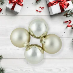 Outlet 6ct Gold 2-Finish Glass Ball Christmas Ornaments 3.25" (80mm) Glass|Ball Ornaments