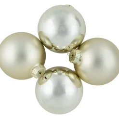 Outlet 6ct Gold 2-Finish Glass Ball Christmas Ornaments 3.25
