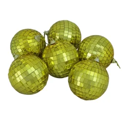 6ct Gold Mirrored Christmas Ball Ornaments 3.25" (80mm) Shatterproof Balls|Ball Ornaments