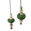 2ct Green and Beige Christmas Finial Drop Ornaments 9" Finials|Pendants
