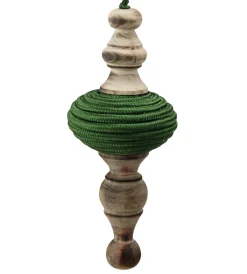 2ct Green and Beige Christmas Finial Drop Ornaments 9