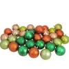 New 32ct Green and Orange Shatterproof 2-Finish Christmas Ball Ornaments 3.25" (80mm) Shatterproof Balls|Ball Ornaments