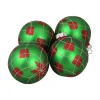 Best 4ct Green and Red Argyle Diamond Pattern Christmas Ball Ornaments 3.25" (80mm) Glass|Ball Ornaments