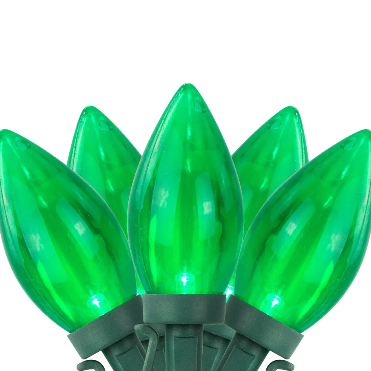 Sale 25ct Green LED C9 Christmas Light Set - 16ft Green Wire C7 & C9 Lights