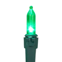 Online 50ct Green LED Mini Christmas Lights, 16.25ft Green Wire Led