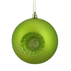 Online 6ct Green Retro Reflector Matte Christmas Ball Ornaments 4" (100mm) Shatterproof Balls|Ball Ornaments