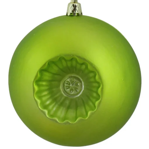 Online 6ct Green Retro Reflector Matte Christmas Ball Ornaments 4" (100mm) Shatterproof Balls|Ball Ornaments