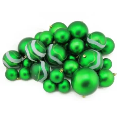 Discount 39ct Green Shatterproof 2-Finish Christmas Ball Ornaments 4" (100mm) Shatterproof Balls|Ball Ornaments