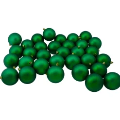 Best 32ct Green Shatterproof Matte Christmas Ball Ornaments 3.25" (80mm) Shatterproof Balls|Ball Ornaments
