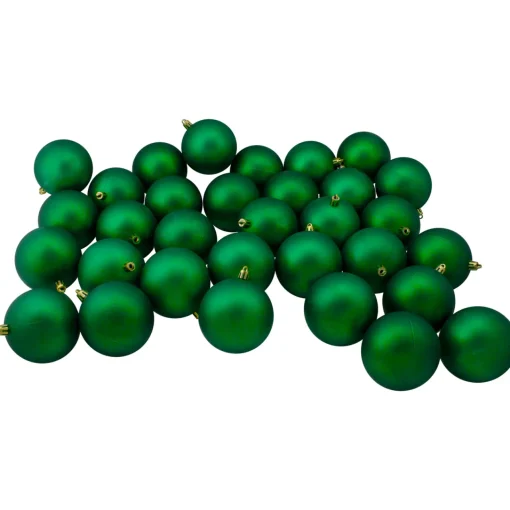 Best 32ct Green Shatterproof Matte Christmas Ball Ornaments 3.25" (80mm) Shatterproof Balls|Ball Ornaments