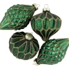 Discount 4ct Green with Gold Glitter Onion and Finial Glass Christmas Ornaments 4.75" Finials|Pendants