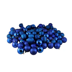 Outlet 100ct Lavish Blue Shatterproof 3-Finish Christmas Ball Ornaments 2.5" (60mm) Shatterproof Balls|Ball Ornaments