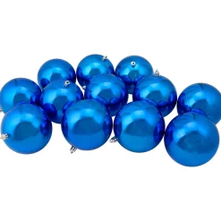 Hot 12ct Lavish Blue Shatterproof Christmas Ball Ornaments 4" (100mm) Shatterproof Balls|Ball Ornaments