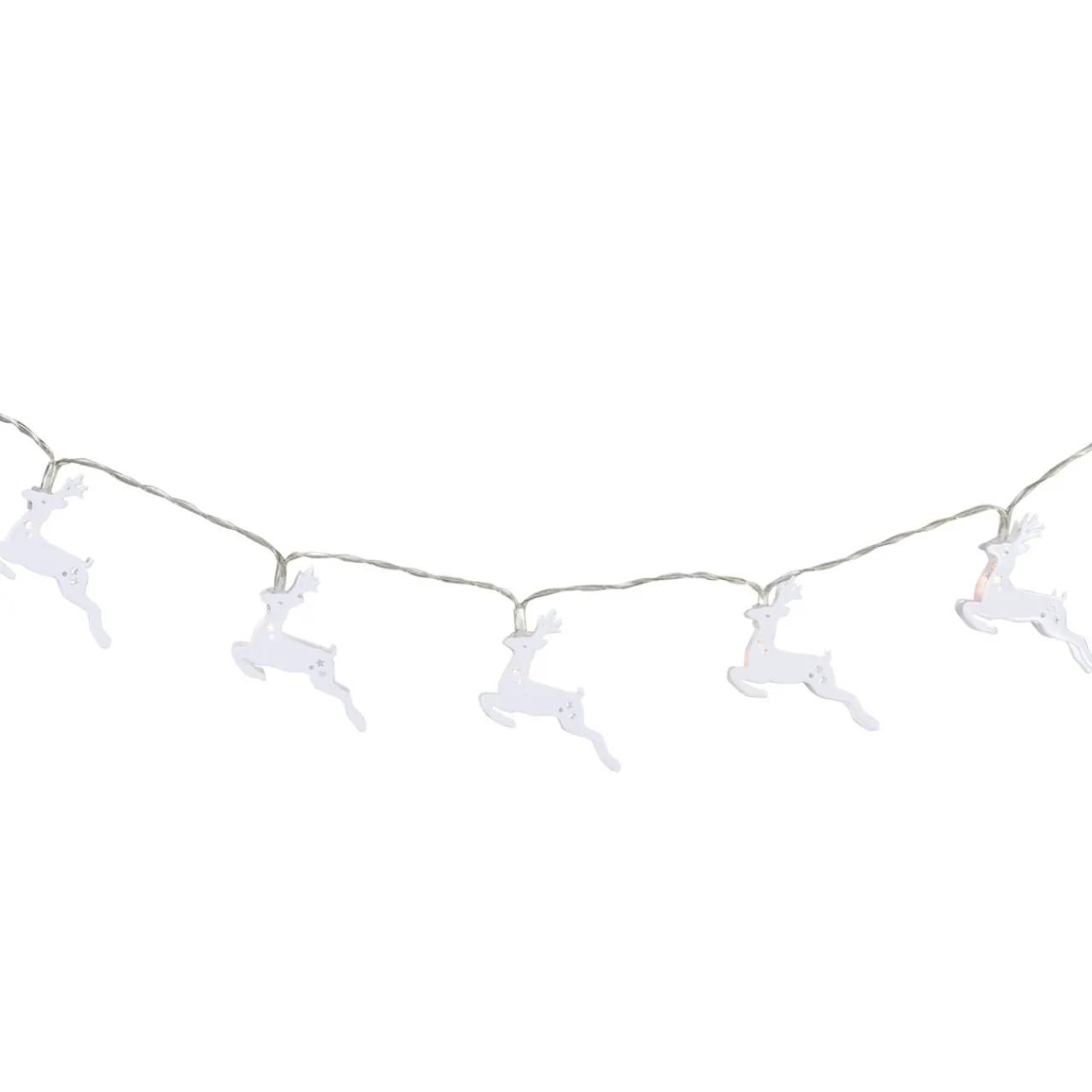Sale 10-ct LED Warm White Reindeer Christmas Lights - 3' Clear Wire Battery Operated