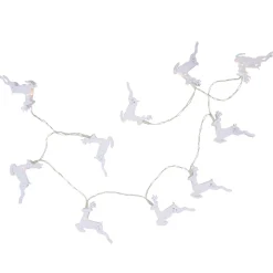 Sale 10-ct LED Warm White Reindeer Christmas Lights - 3' Clear Wire Battery Operated