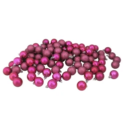 Best 96ct Magenta Pink Shatterproof 4-Finish Christmas Ball Ornaments 1.5" (40mm) Shatterproof Balls|Ball Ornaments