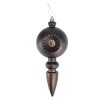 Hot 4ct Matte Brown Retro Reflector Shatterproof Christmas Finial Ornaments 7.5" Finials|Pendants