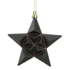 Outlet 12ct Matte Chocolate Brown Glittered Star Shatterproof Christmas Ornaments 5" Shatterproof Balls|Ball Ornaments