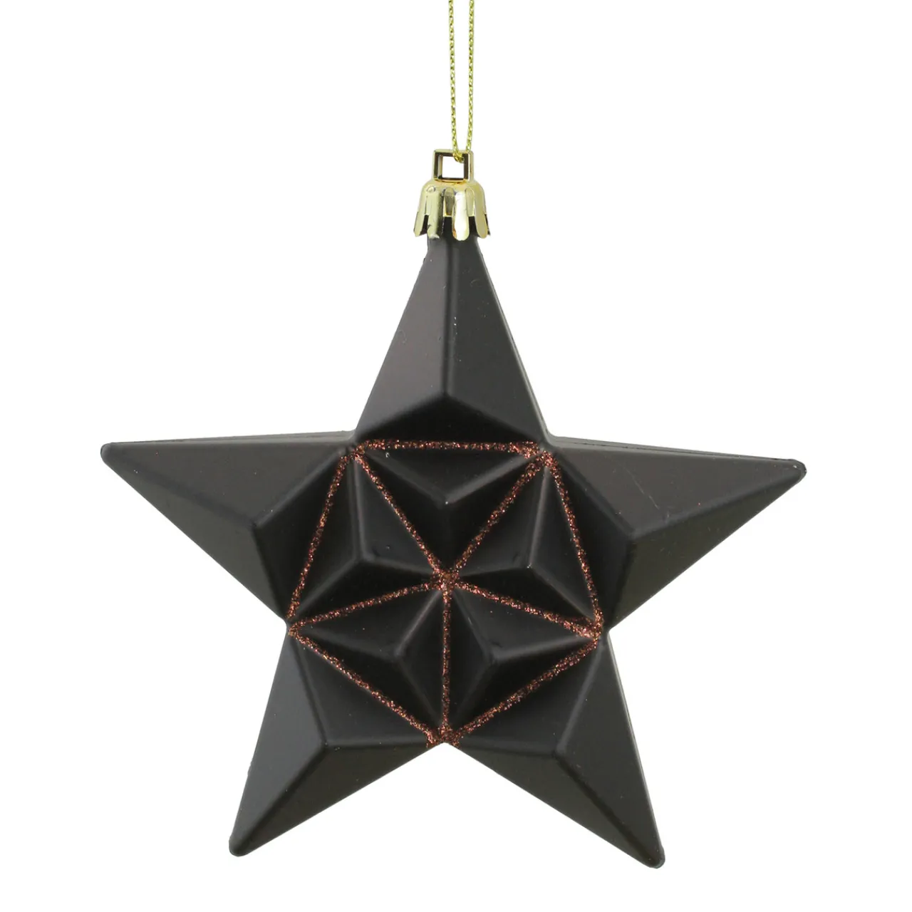 Outlet 12ct Matte Chocolate Brown Glittered Star Shatterproof Christmas Ornaments 5" Shatterproof Balls|Ball Ornaments