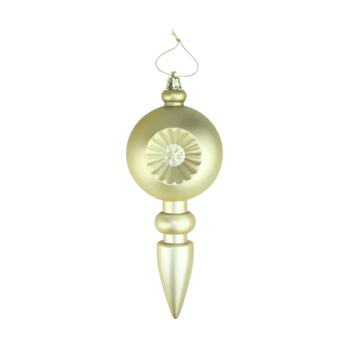 Discount 4ct Matte Gold Retro Reflector Shatterproof Christmas Finial Ornaments 7.5" Finials|Pendants