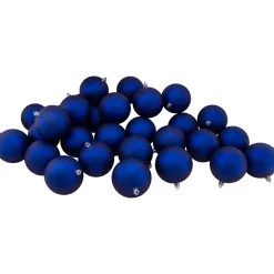 Outlet 32ct Matte Royal Blue Shatterproof Matte Christmas Ball Ornaments 3.25" (80mm) Shatterproof Balls|Ball Ornaments
