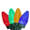Hot 100ct Multi-Color Faceted LED C7 Christmas Lights, 66ft Green Wire C7 & C9 Lights