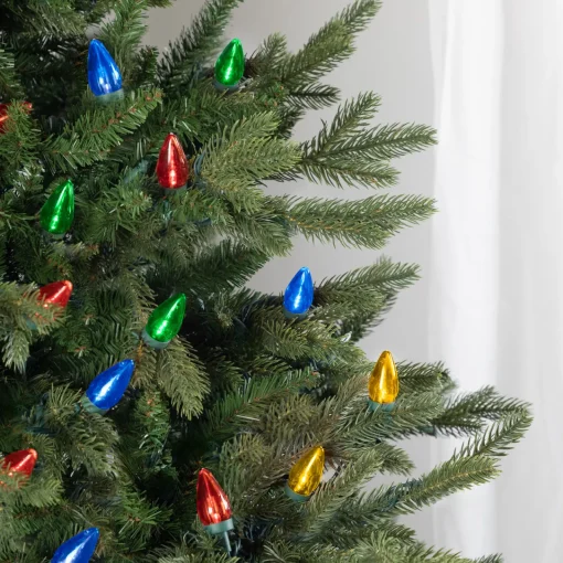 Discount 25ct Multi-Color LED C7 Christmas Light Set, 16ft Green Wire C7 & C9 Lights