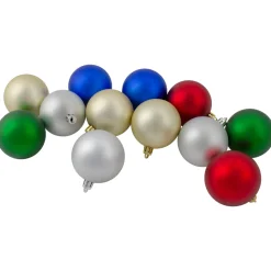 Best 24ct Multi-Color Shatterproof 2-Finish Christmas Ball Ornaments 2.5" (60mm) Shatterproof Balls|Ball Ornaments