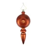Outlet 4ct Orange Retro Reflector Shatterproof Matte Christmas Finial Ornaments 7.5" Finials|Pendants