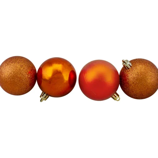 24ct Orange Shatterproof 4-Finish Christmas Ball Ornaments 2.5" (60mm) Shatterproof Balls|Ball Ornaments