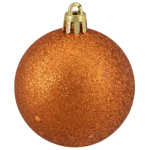 24ct Orange Shatterproof 4-Finish Christmas Ball Ornaments 2.5" (60mm) Shatterproof Balls|Ball Ornaments
