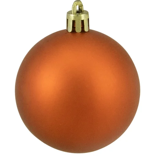 24ct Orange Shatterproof 4-Finish Christmas Ball Ornaments 2.5" (60mm) Shatterproof Balls|Ball Ornaments
