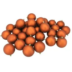Discount 32ct Orange Shatterproof Matte Christmas Ball Ornaments 3.25" (80mm) Shatterproof Balls|Ball Ornaments