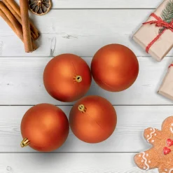 Discount 32ct Orange Shatterproof Matte Christmas Ball Ornaments 3.25" (80mm) Shatterproof Balls|Ball Ornaments