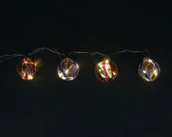 Sale 4ct Pink and Red LED Lighted Swirl Glass Christmas Ball Ornaments 3.25" (82mm) Glass|Ball Ornaments