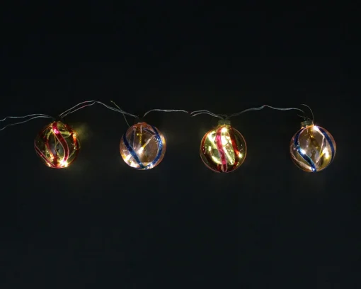 Sale 4ct Pink and Red LED Lighted Swirl Glass Christmas Ball Ornaments 3.25" (82mm) Glass|Ball Ornaments