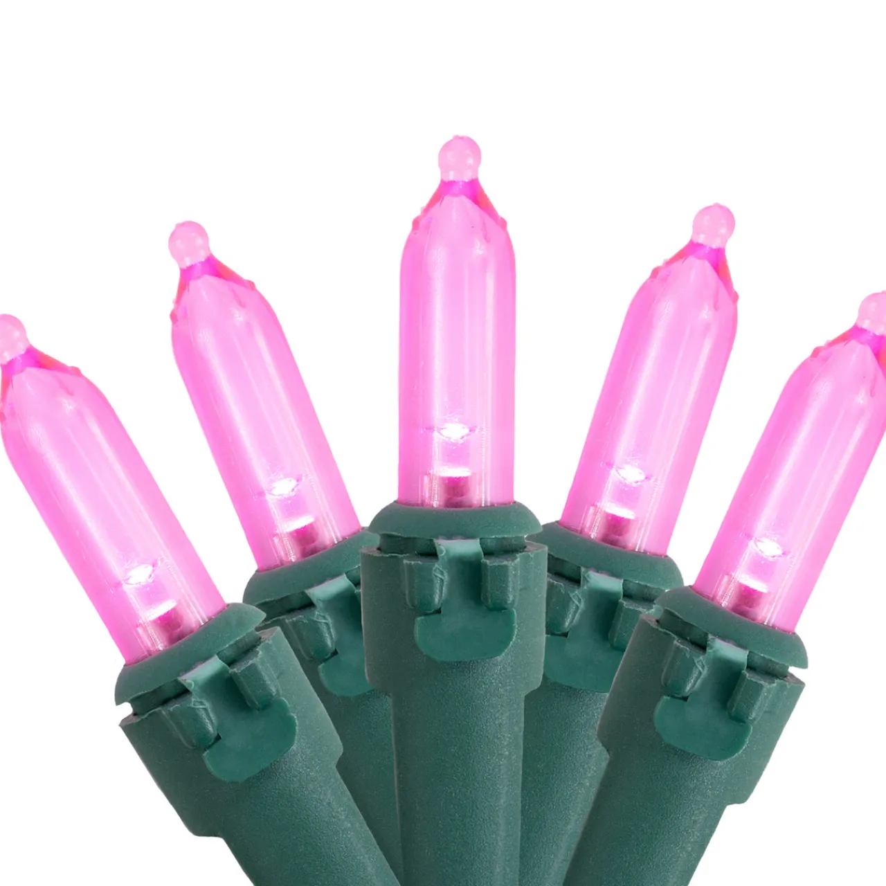 Outlet 100ct Pink LED Mini Christmas Lights, 33ft Green Wire Led