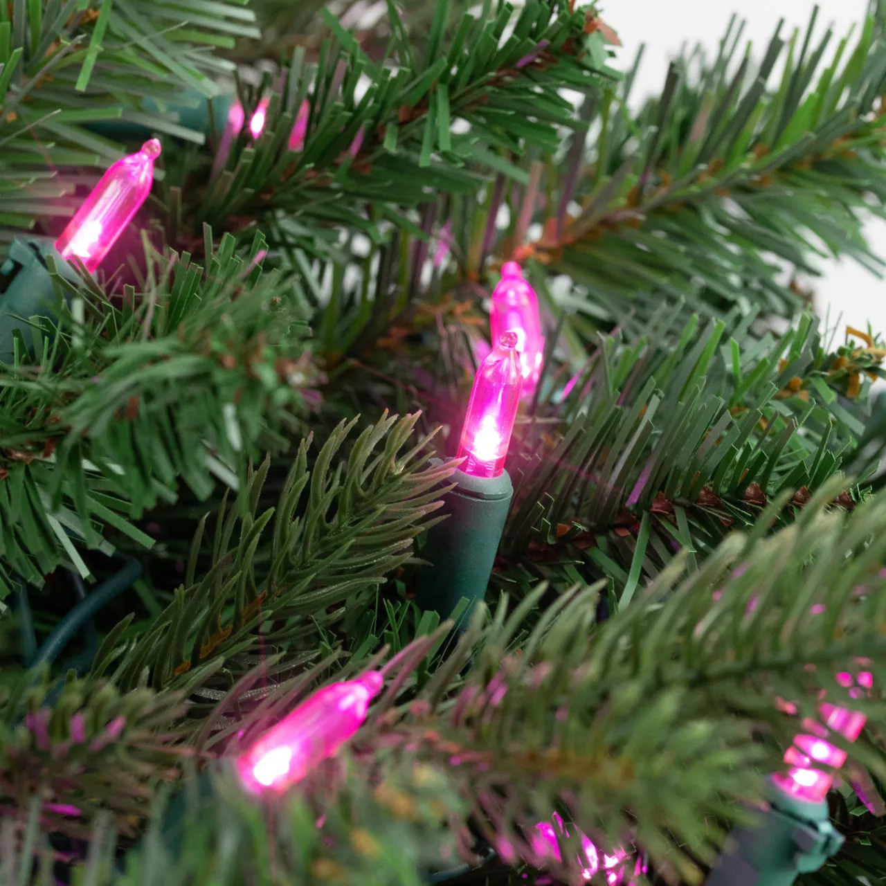 Outlet 100ct Pink LED Mini Christmas Lights, 33ft Green Wire Led