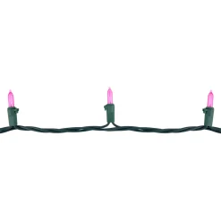 Outlet 100ct Pink LED Mini Christmas Lights, 33ft Green Wire Led