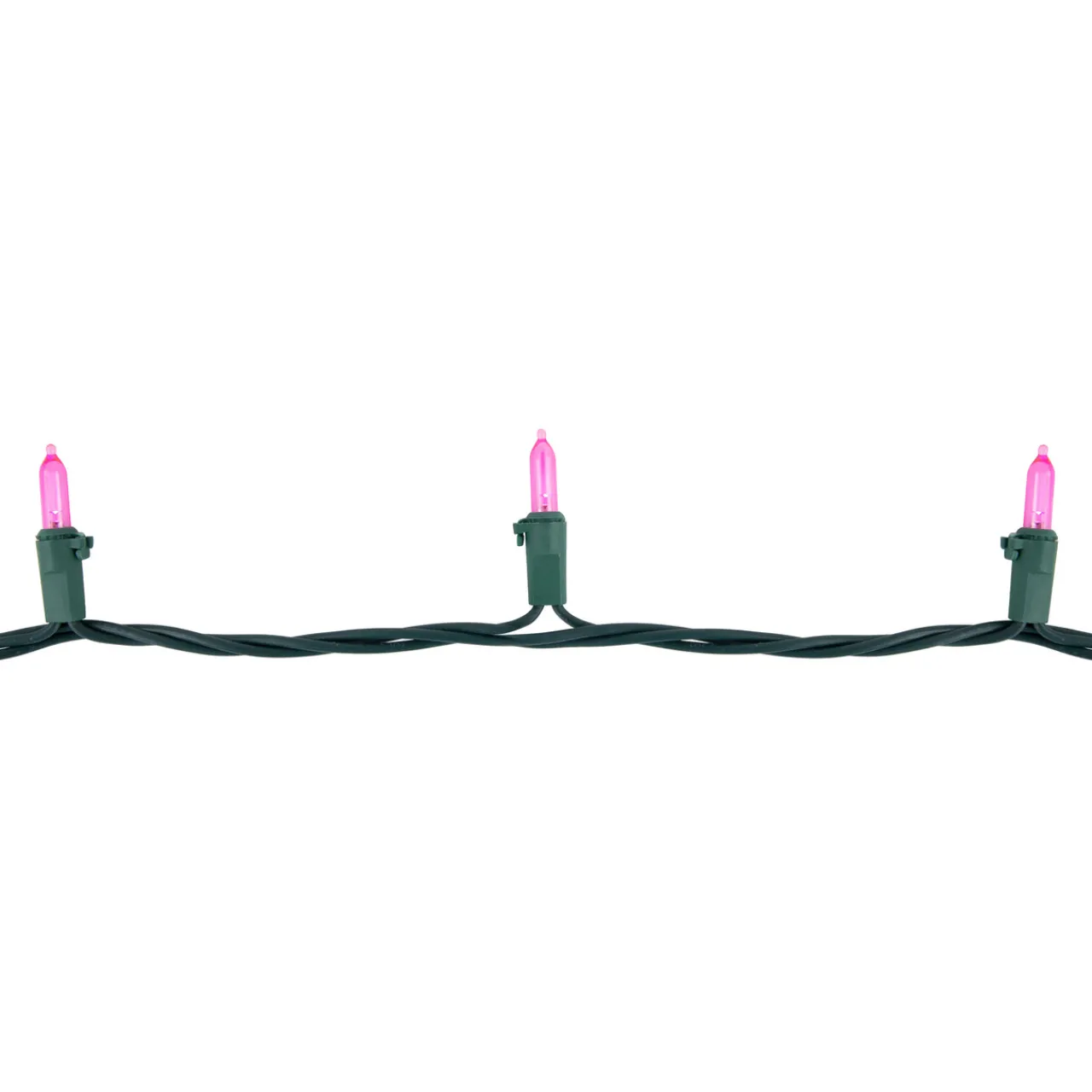 Outlet 100ct Pink LED Mini Christmas Lights, 33ft Green Wire Led