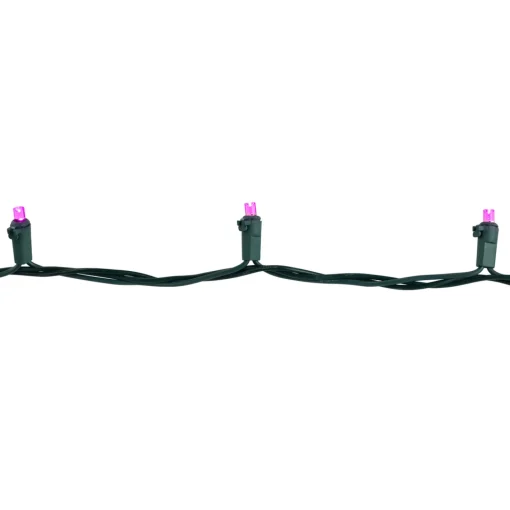 Best 50ct Pink LED Wide Angle Christmas Lights, 16.25ft Green Wire Led