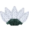 New 100ct Pure White LED Faceted C7 Christmas Lights, 66ft Green Wire C7 & C9 Lights