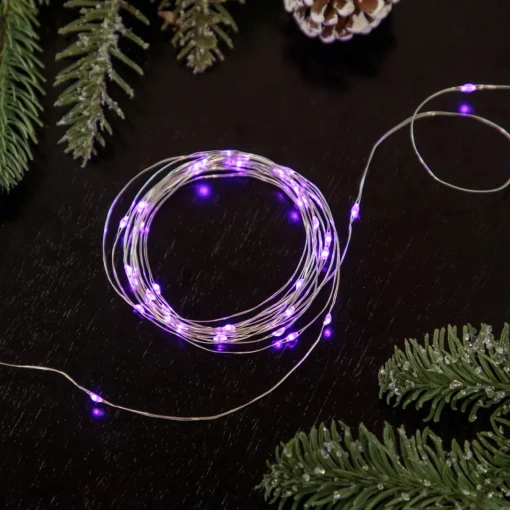 Sale 100ct Purple LED Micro Fairy Lights, 16ft Copper Wire Fairys