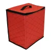Outlet 48ct Red and Black Quilted Zip Up Christmas Ornament Storage Tub Storage