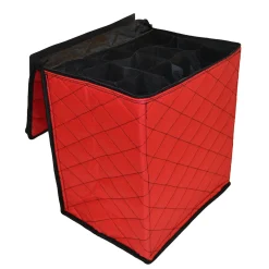 Outlet 48ct Red and Black Quilted Zip Up Christmas Ornament Storage Tub Storage
