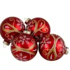 Outlet 4ct Red and Gold Glass Hanging Christmas Ball Ornaments 2.5-Inch (67mm) Glass|Ball Ornaments