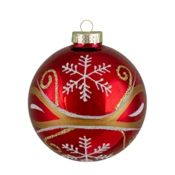Outlet 4ct Red and Gold Glass Hanging Christmas Ball Ornaments 2.5-Inch (67mm) Glass|Ball Ornaments