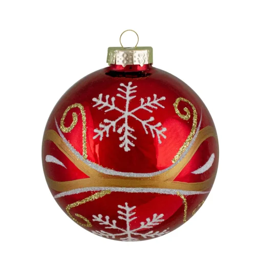Outlet 4ct Red and Gold Glass Hanging Christmas Ball Ornaments 2.5-Inch (67mm) Glass|Ball Ornaments