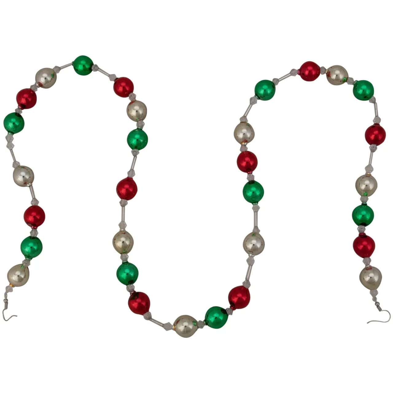 Discount 18ct Red and Green Beaded Garland with Christmas Ornaments 30" Beaded